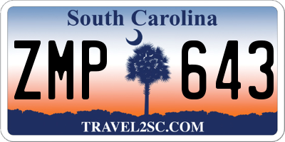 SC license plate ZMP643