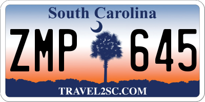 SC license plate ZMP645