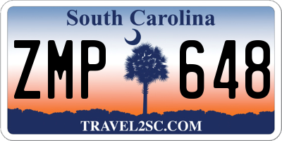 SC license plate ZMP648