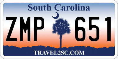SC license plate ZMP651