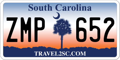 SC license plate ZMP652