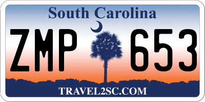 SC license plate ZMP653