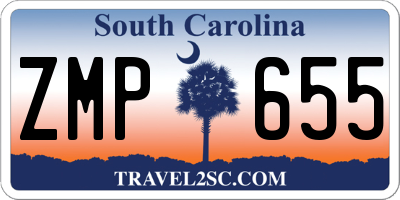 SC license plate ZMP655