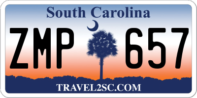 SC license plate ZMP657
