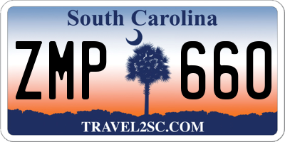 SC license plate ZMP660