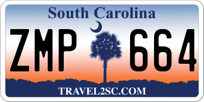SC license plate ZMP664