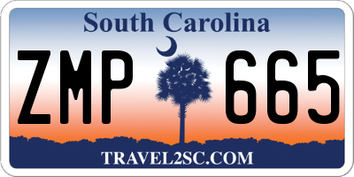 SC license plate ZMP665
