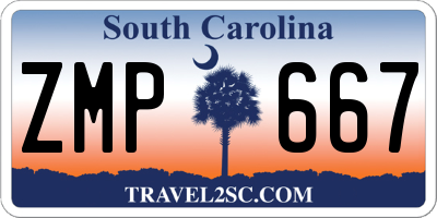 SC license plate ZMP667