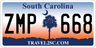 SC license plate ZMP668