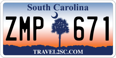 SC license plate ZMP671
