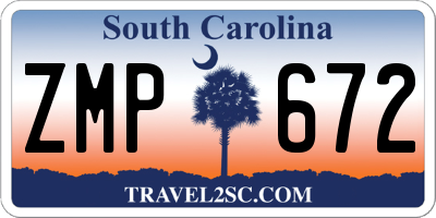 SC license plate ZMP672