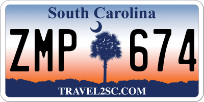 SC license plate ZMP674