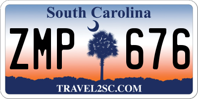 SC license plate ZMP676