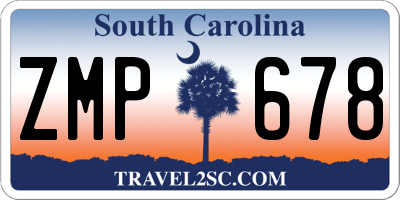SC license plate ZMP678