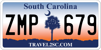 SC license plate ZMP679