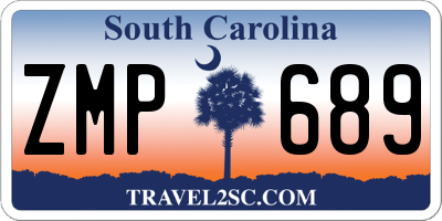 SC license plate ZMP689