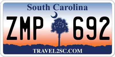 SC license plate ZMP692