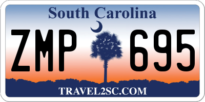 SC license plate ZMP695