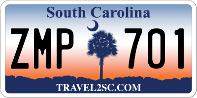 SC license plate ZMP701