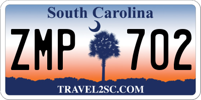 SC license plate ZMP702