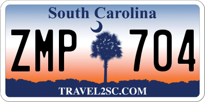 SC license plate ZMP704