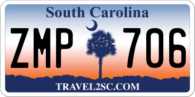 SC license plate ZMP706