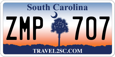 SC license plate ZMP707