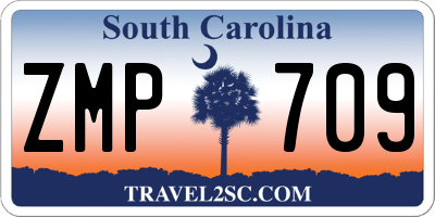 SC license plate ZMP709