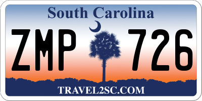 SC license plate ZMP726