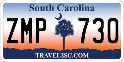 SC license plate ZMP730