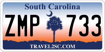SC license plate ZMP733