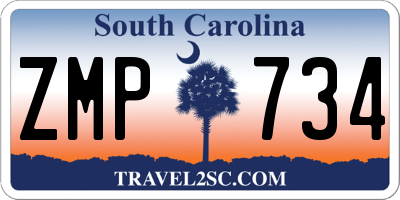 SC license plate ZMP734