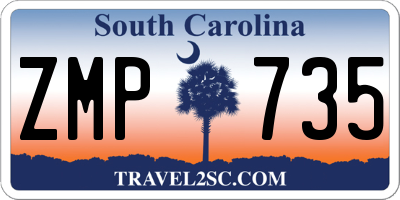 SC license plate ZMP735