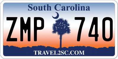 SC license plate ZMP740