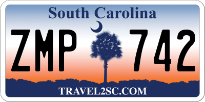 SC license plate ZMP742