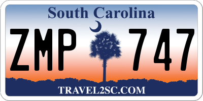 SC license plate ZMP747