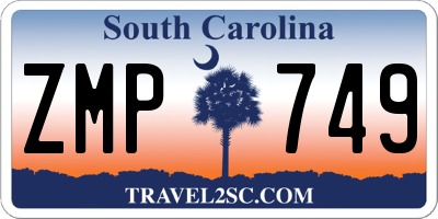 SC license plate ZMP749