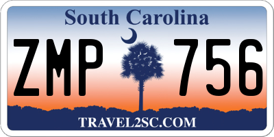 SC license plate ZMP756