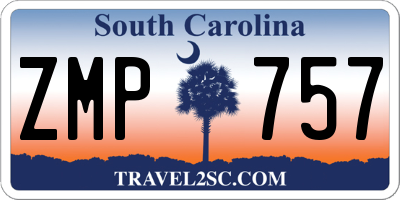 SC license plate ZMP757