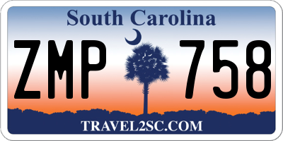 SC license plate ZMP758