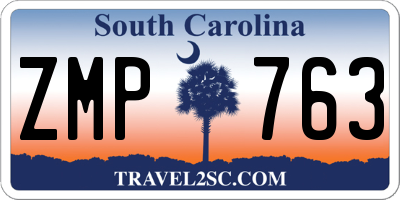SC license plate ZMP763