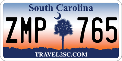 SC license plate ZMP765