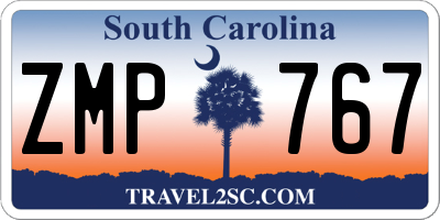 SC license plate ZMP767