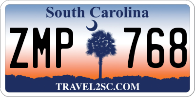 SC license plate ZMP768
