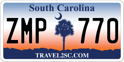 SC license plate ZMP770