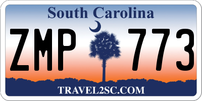 SC license plate ZMP773
