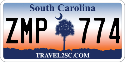 SC license plate ZMP774