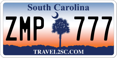 SC license plate ZMP777