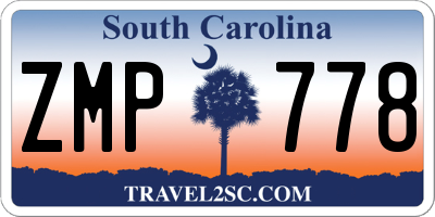 SC license plate ZMP778