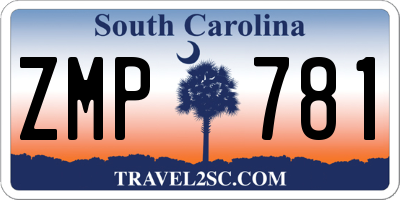 SC license plate ZMP781